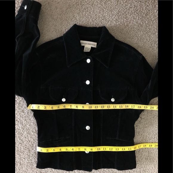 Banana Republic Velour Blazer Jacket Sz S🌹Metallic Buttons🌹98% Cotton🌹Pockets - Picture 6 of 12
